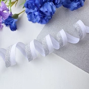 Бейка стрейч, резинка-поламка, 16 мм, белый с серебром, артикул 3670ТР img