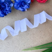 Бейка стрейч, резинка-пополамка, 15 мм, белый, 3583ТР img