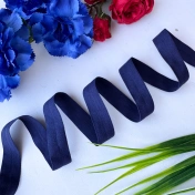 Бейка стрейч, резинка-пополамка, 15 мм, синий темный, 3579ТР img