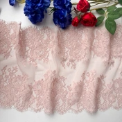 Кружево не стрейч, пудровое шир. 22 см, арт. 1980К img