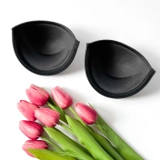 Поролоновая чашка балконет Push-up с косточкой, черный, 85, артикул 729Ф img