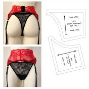 Выкройка пояса для чулок, размер S в формате PDF, артикул 33ВК img