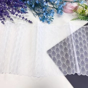 Кружево не стрейч вышивка на сетке, белое, шир. 17 см, арт. 1954К img