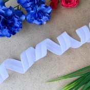 Бейка стрейч, резинка-пополамка, 20 мм, белый, 3588ТР img